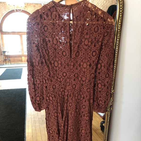 ZARA brown lace midi dress - Picture 4 of 5